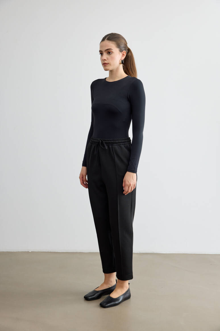 Havuç Kesim Scuba Pantolon Siyah - 5