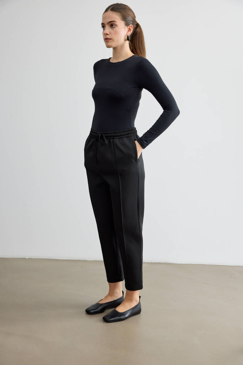 Havuç Kesim Scuba Pantolon Siyah - 7
