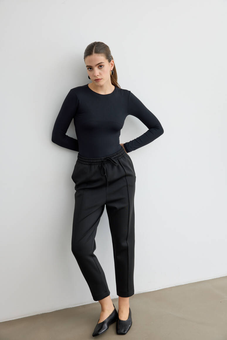 Havuç Kesim Scuba Pantolon Siyah - 10