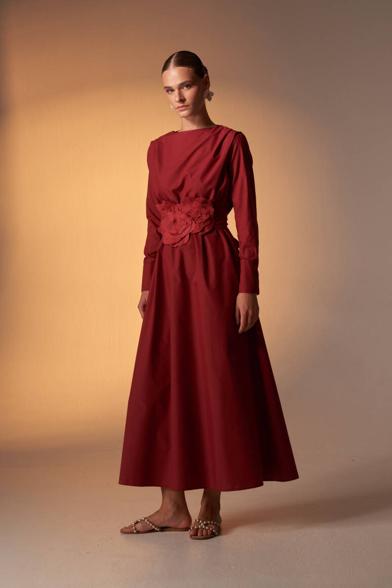 Hera Elbise Bordo - 5