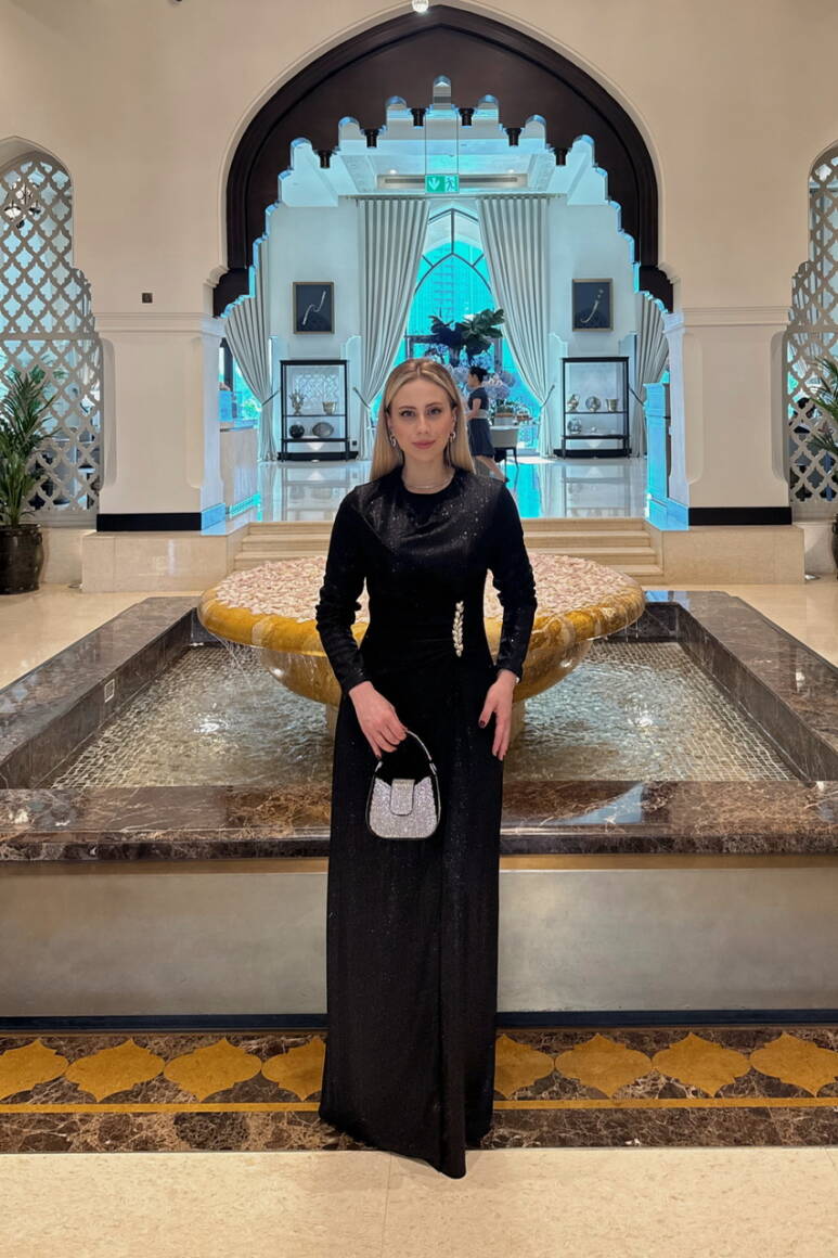 Isabella Işıltılı Abiye Elbise Siyah - EMNORA