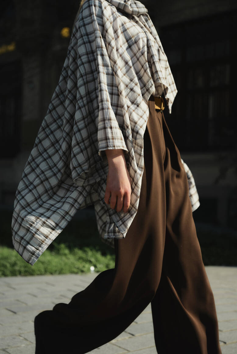 Kemer Detaylı Palazzo Pantolon Acı Kahve - 3