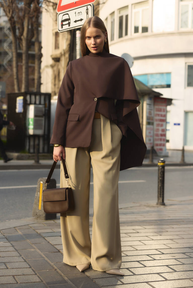 Kemer Detaylı Palazzo Pantolon Çağla Yeşili - 1