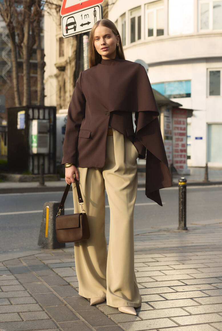 Kemer Detaylı Palazzo Pantolon Çağla Yeşili - 3