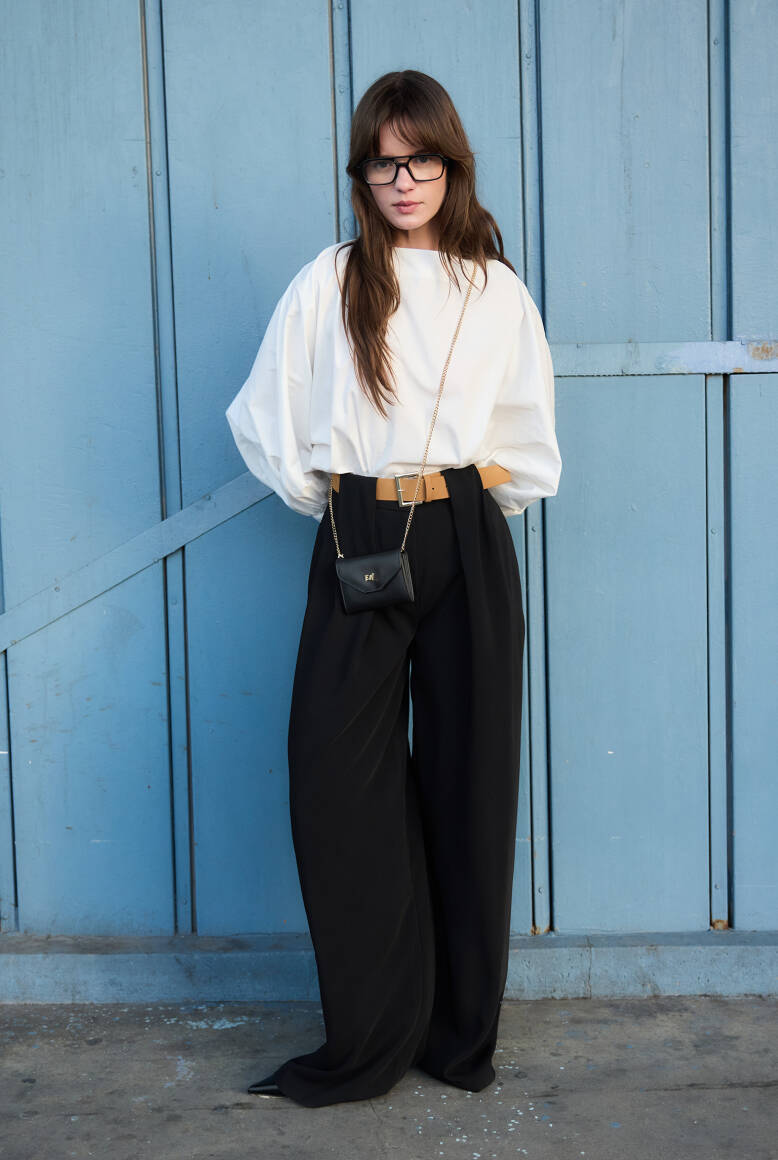 Kemer Detaylı Palazzo Pantolon Siyah - 3