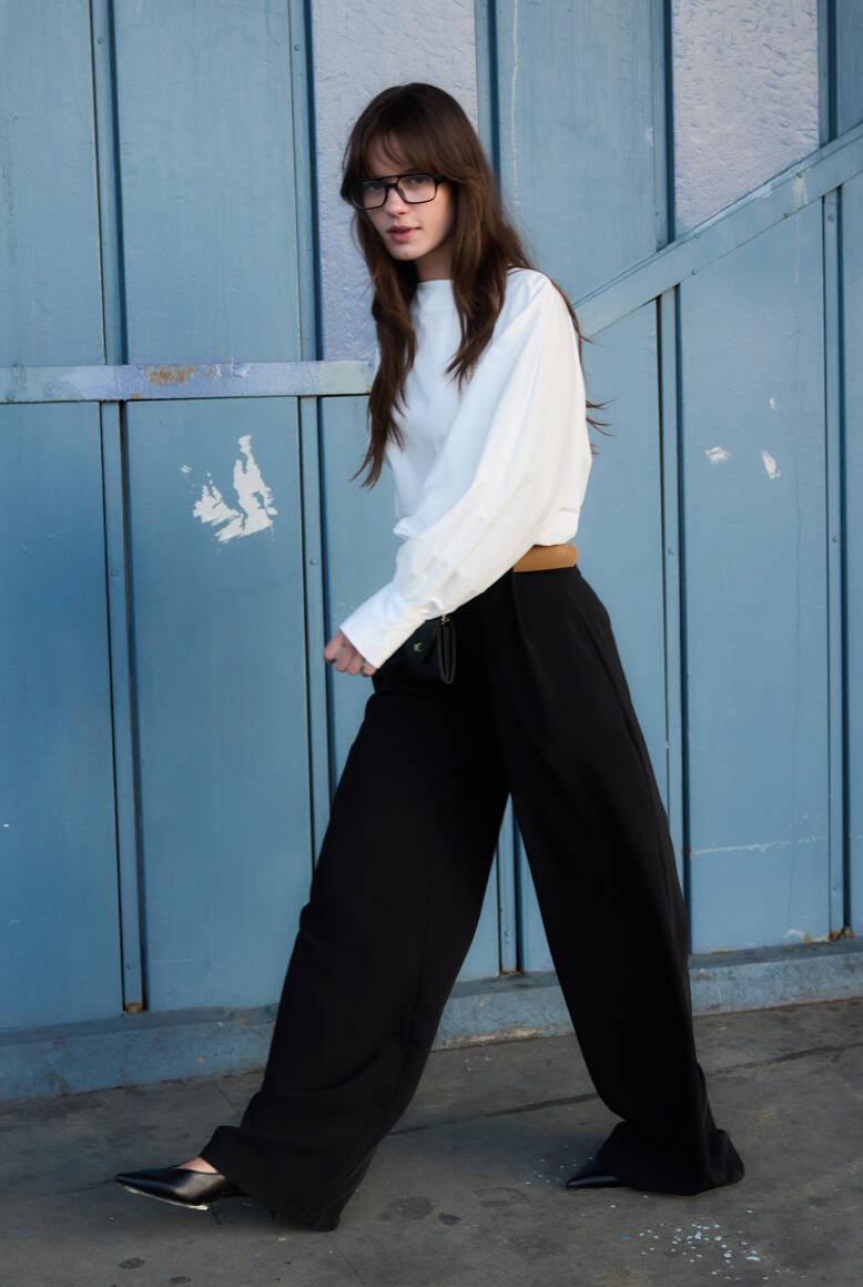 Kemer Detaylı Palazzo Pantolon Siyah - 5