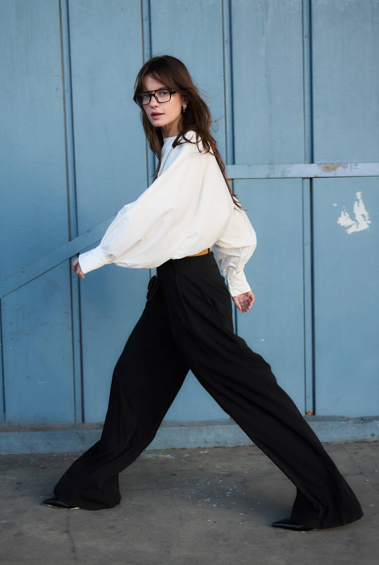 Kemer Detaylı Palazzo Pantolon Siyah - 6