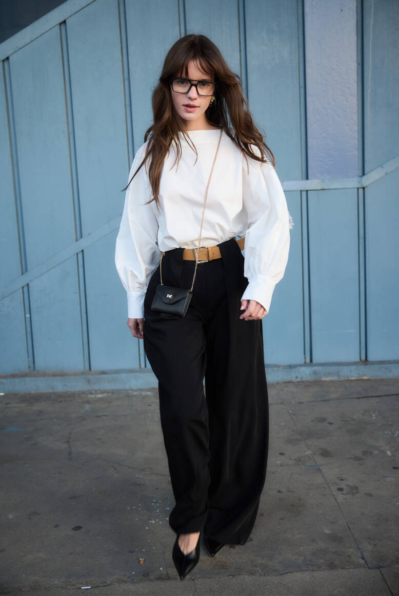 Kemer Detaylı Palazzo Pantolon Siyah - 7