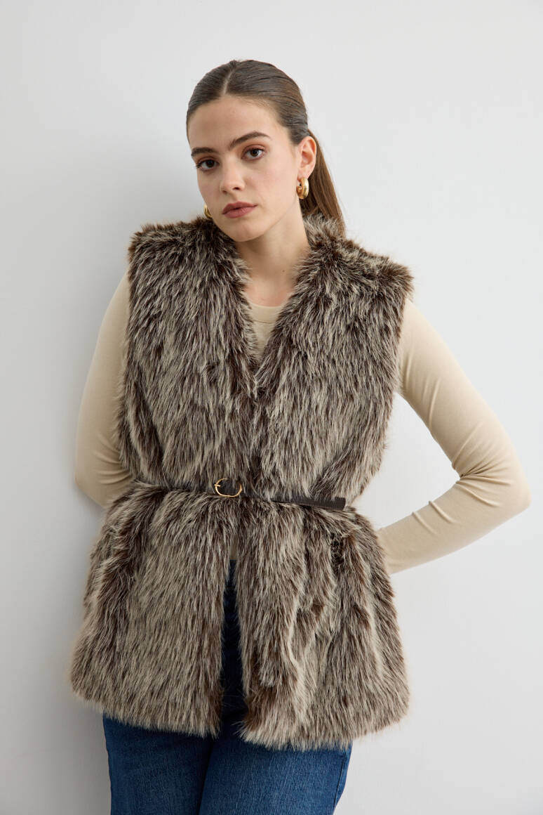 Kürk Yelek Acı Kahve - 1