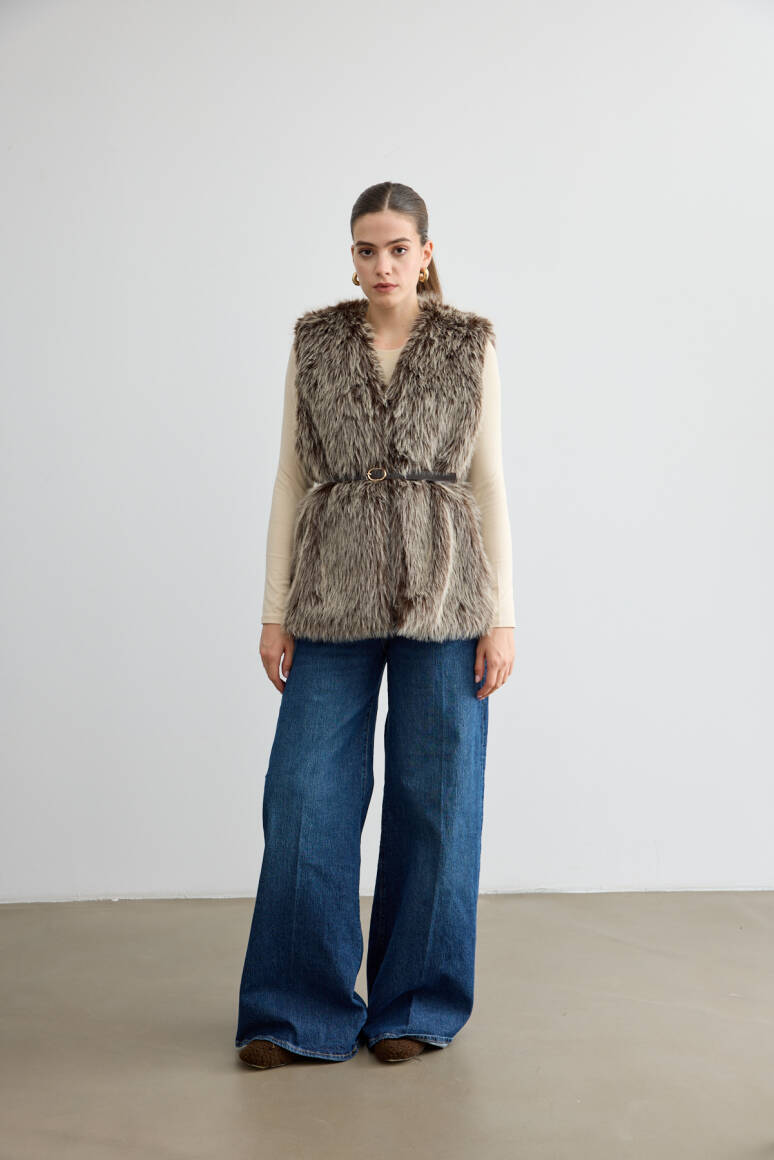 Kürk Yelek Acı Kahve - 5