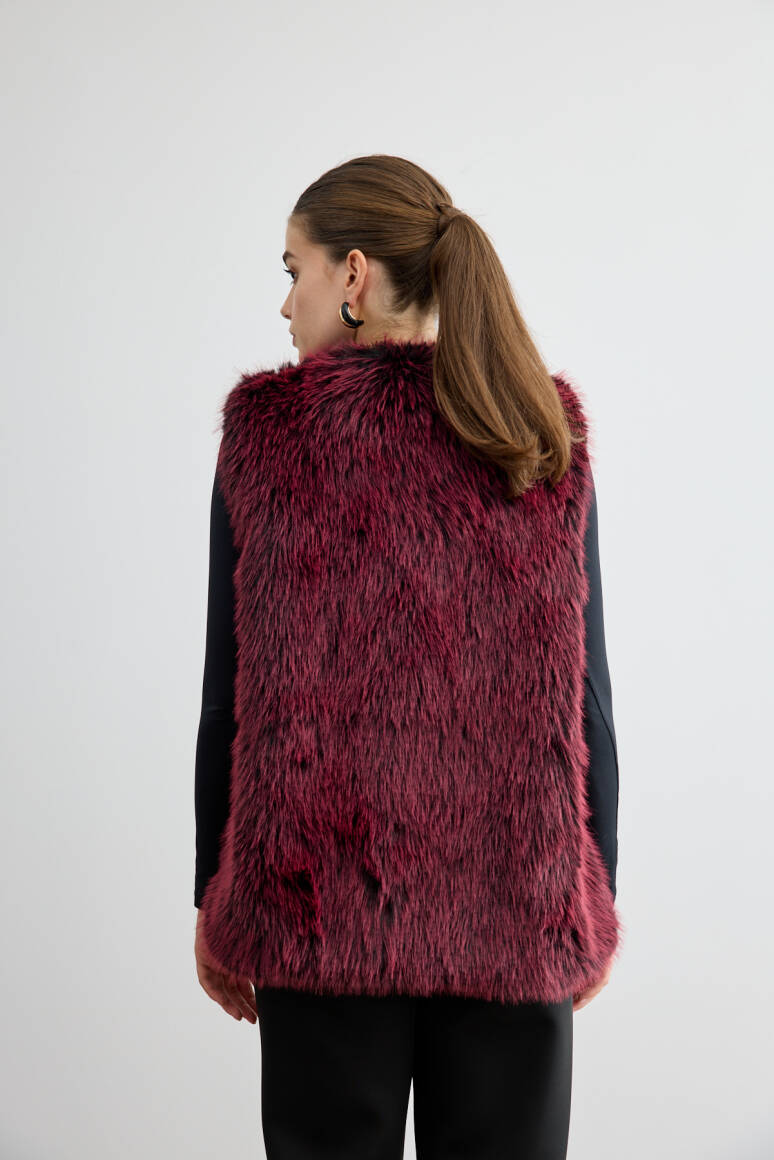 Kürk Yelek Bordo - 6