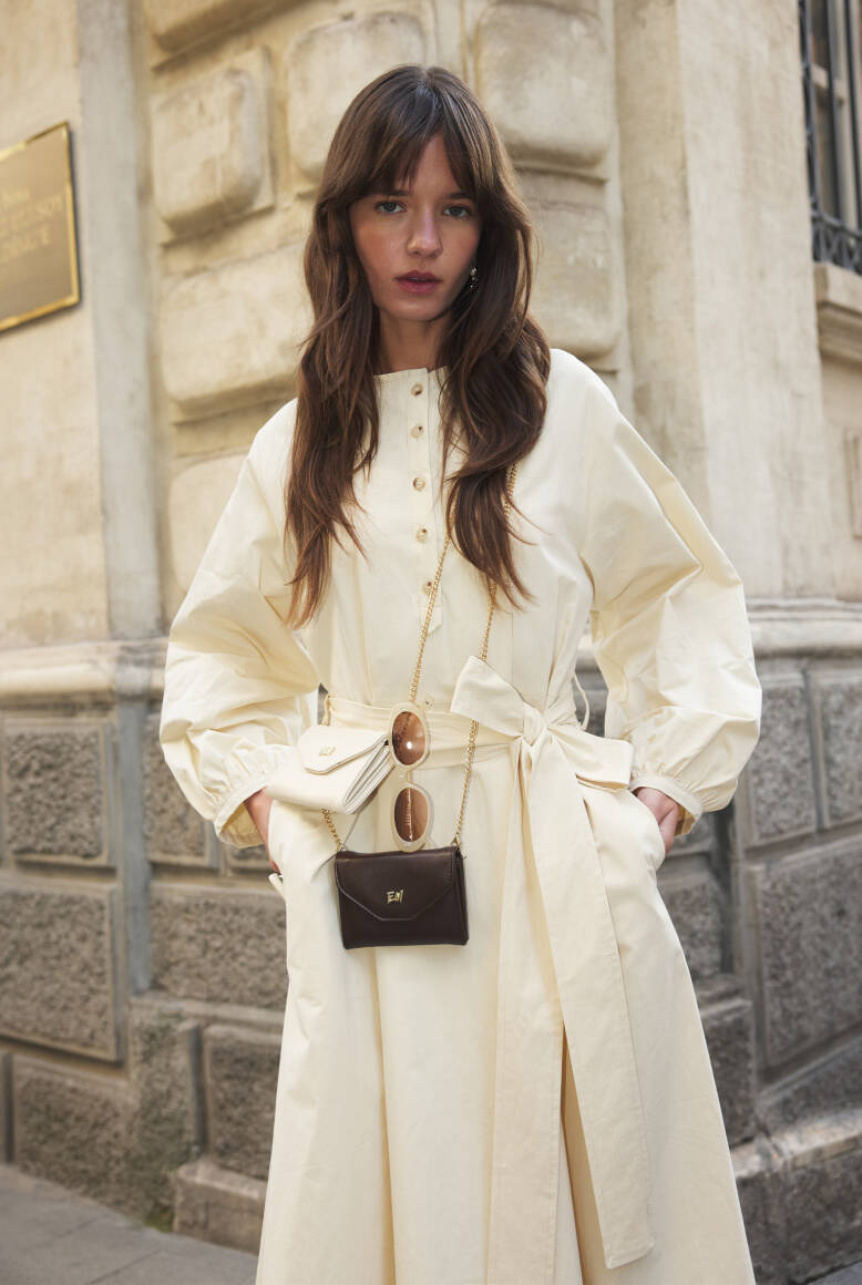 Kuşaklı Basic Elbise Taş - 4