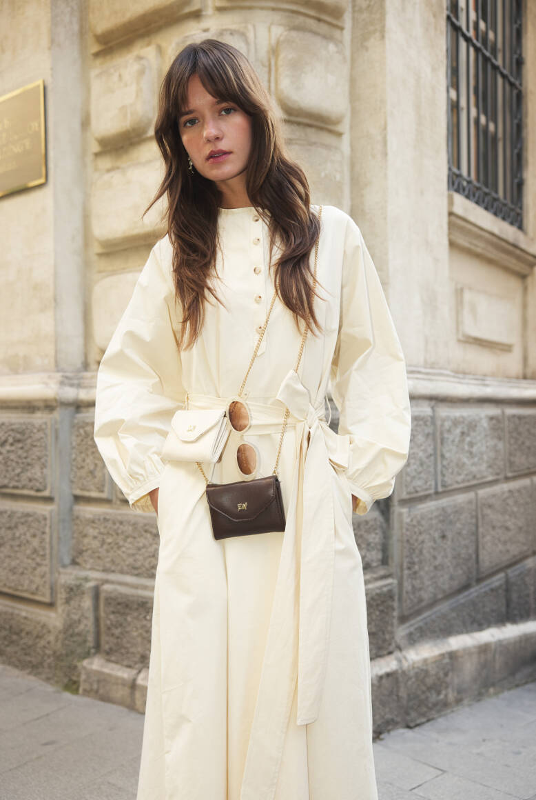 Kuşaklı Basic Elbise Taş - 5