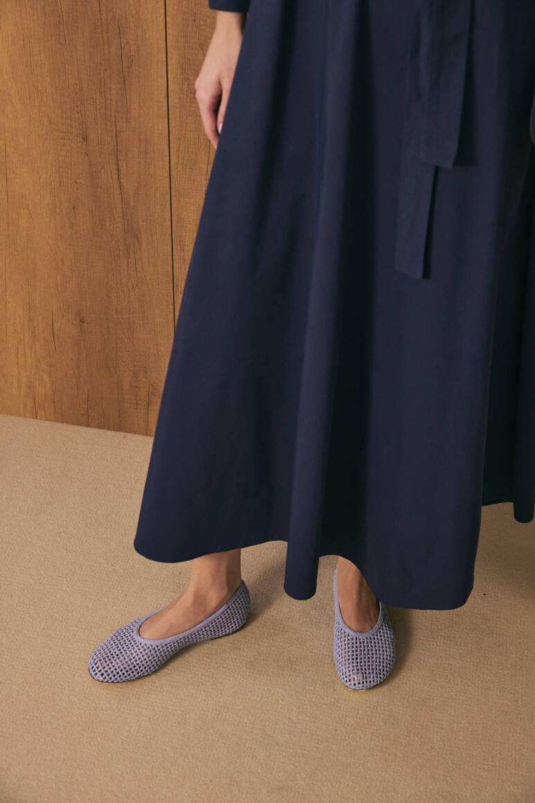 Kyle Poplin Elbise Lacivert - 3