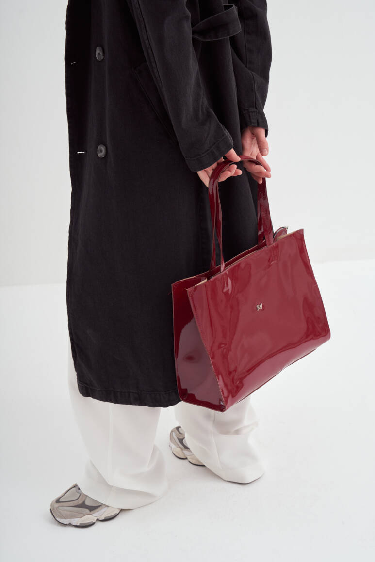 Basic Shopper Çanta Bordo - 10