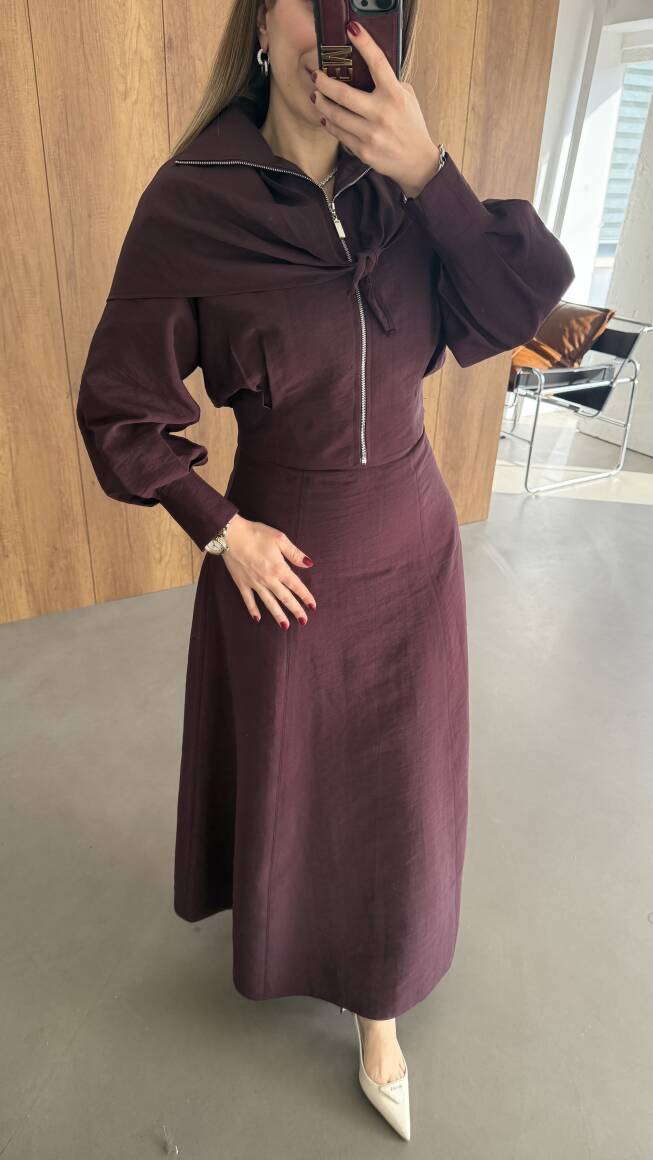 Liva Fularlı Takım Burgonya - 15