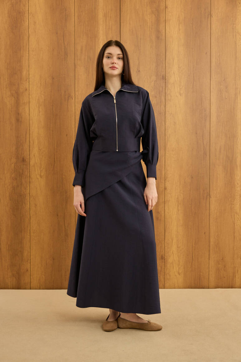 Liva Fularlı Takım Lacivert - EMNORA