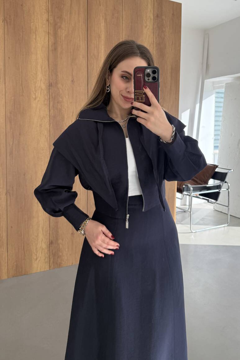 Liva Fularlı Takım Lacivert - 12