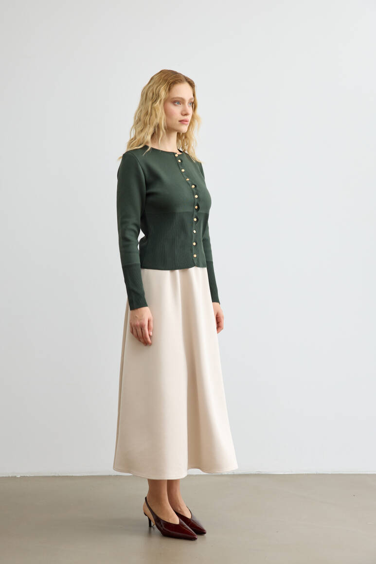 Mery Scuba Kloş Etek Taş - 1