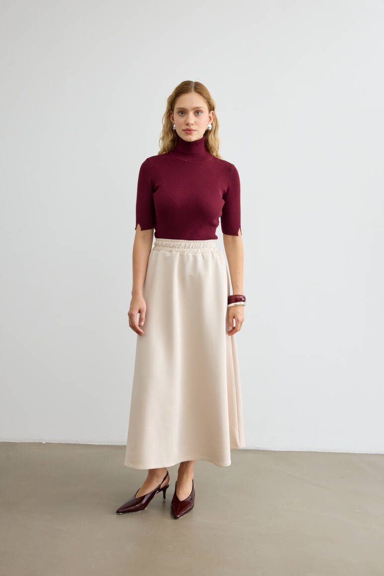 Mery Scuba Kloş Etek Taş - 5