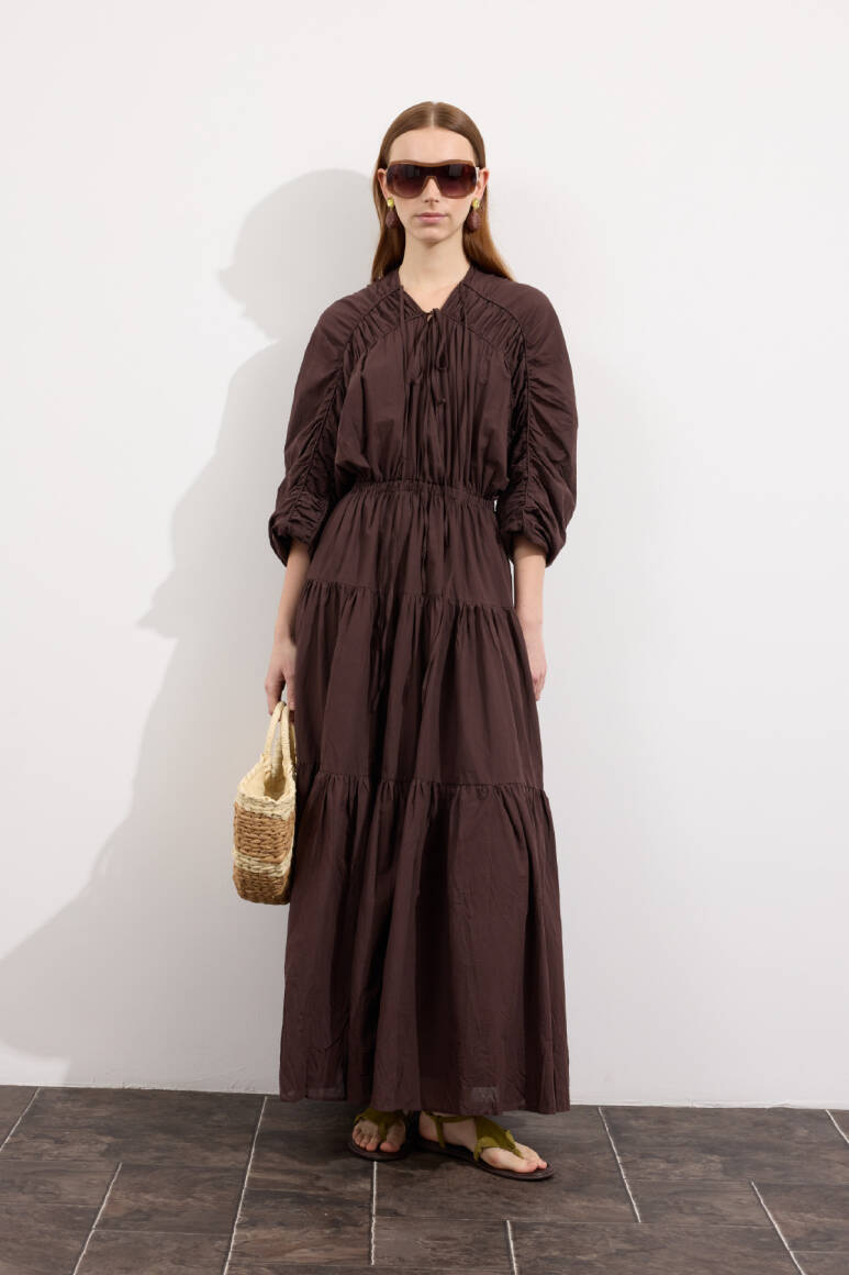 Mio Vual Elbise Acı Kahve - EMNORA