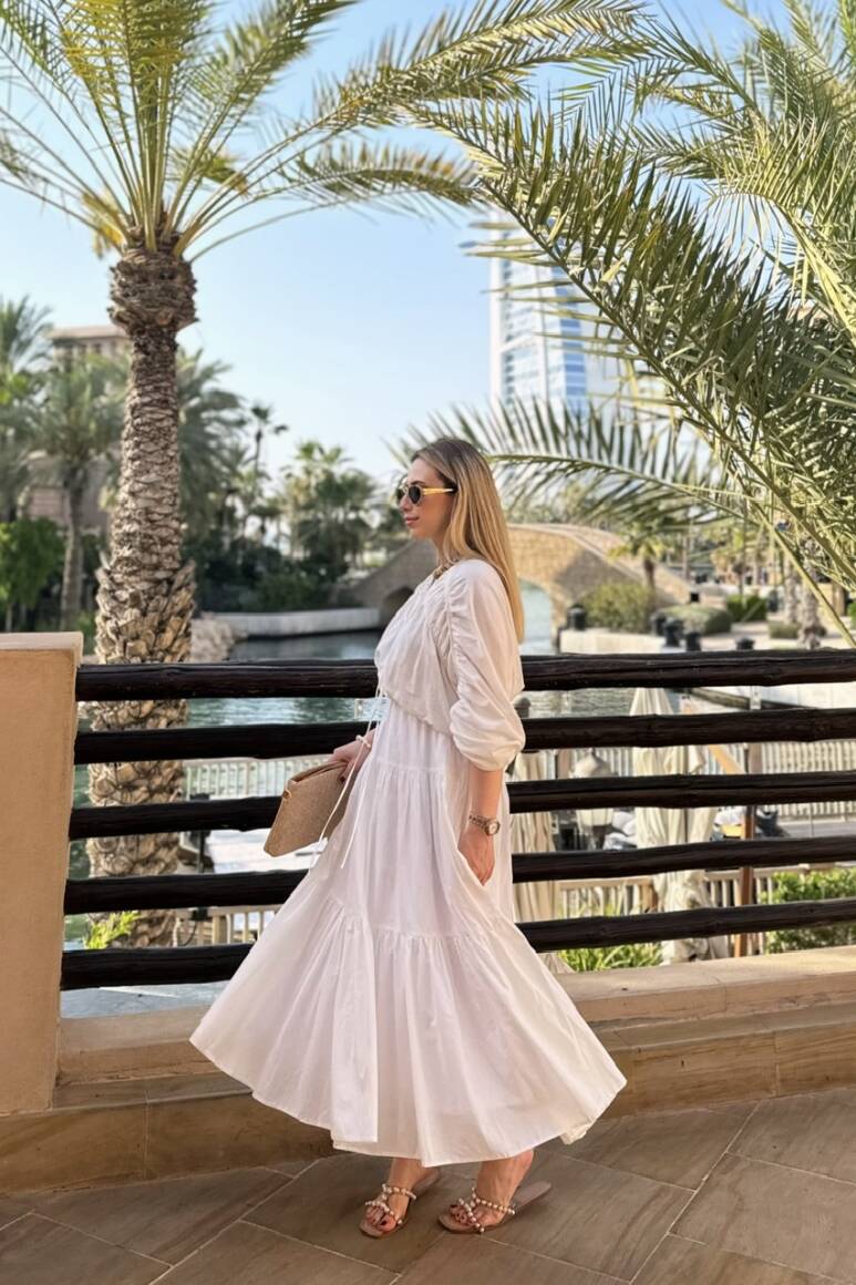 Mio Vual Elbise Beyaz - 9