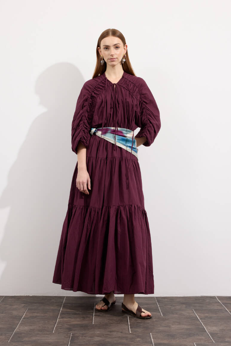 Mio Vual Elbise Burgonya - EMNORA