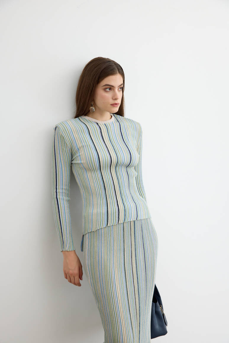 Missi Simli Triko Etek Takım Pudra - 5