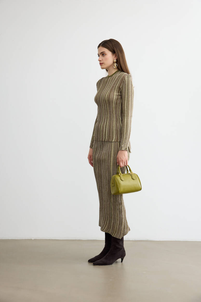 Missi Simli Triko Etek Takım Yeşil - 2