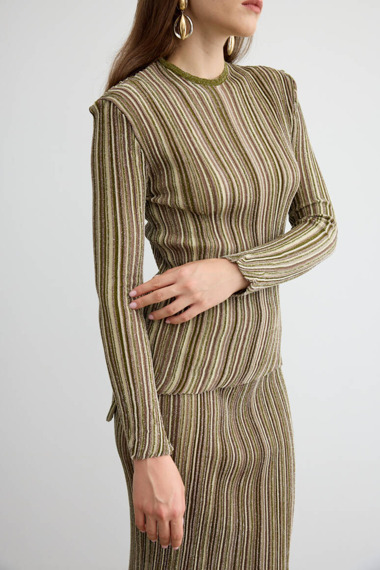 Missi Simli Triko Etek Takım Yeşil - 6