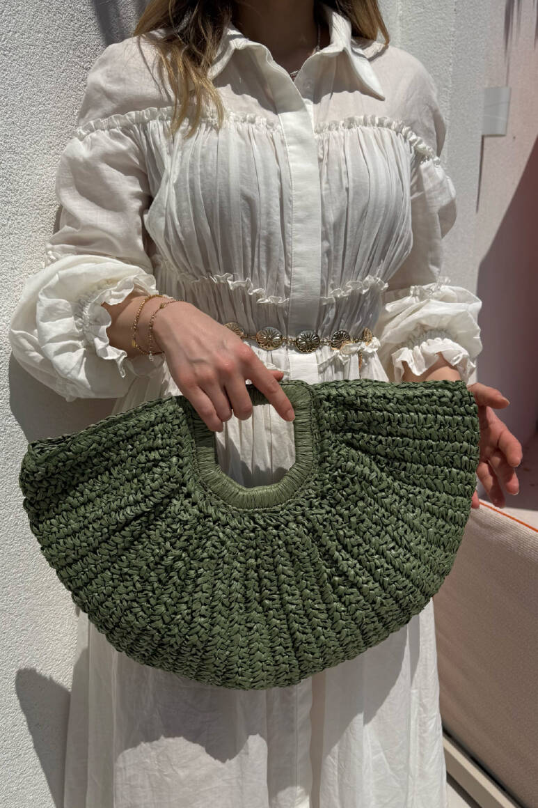 Noir Hasır Çanta Yeşil - 9