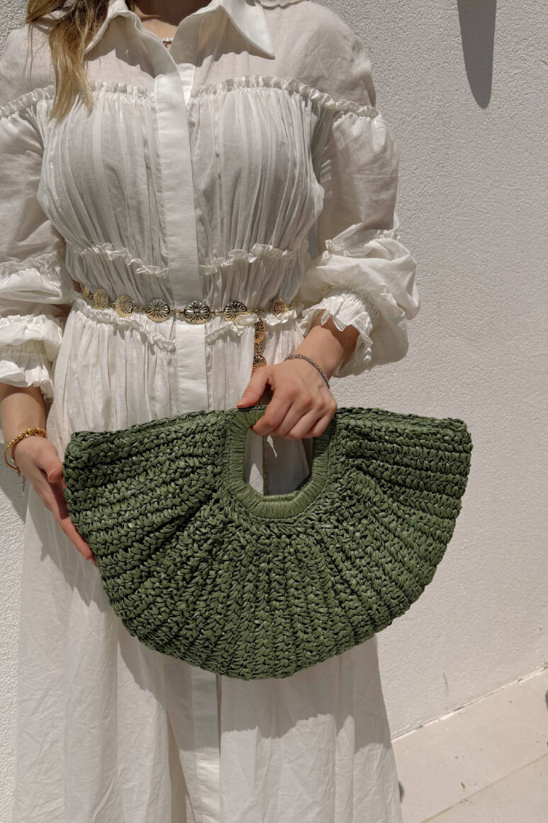 Noir Hasır Çanta Yeşil - 11