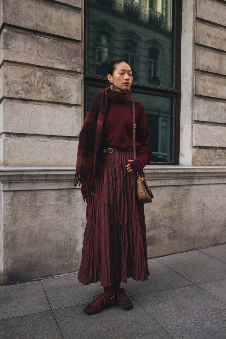 Ola Oversize Kazak Bordo - 4
