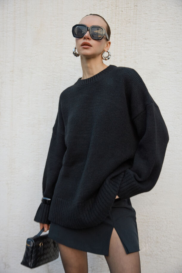 Ola Oversize Kazak Siyah - 1