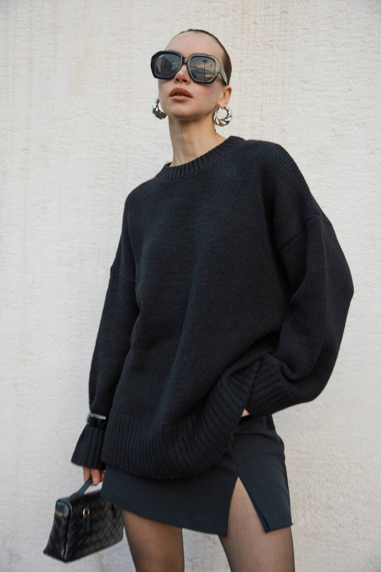 Ola Oversize Kazak Siyah - 1