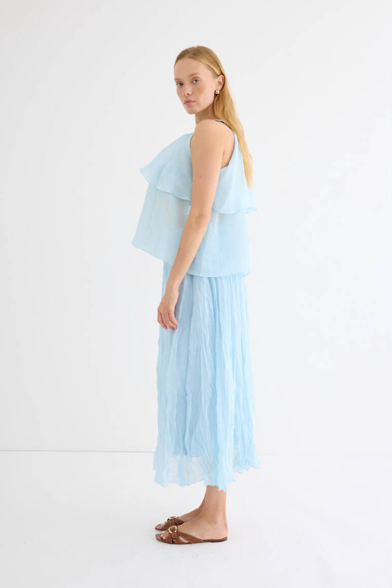 Omuzdan Bağlamalı Princess Bluz Soft Mavi - 7