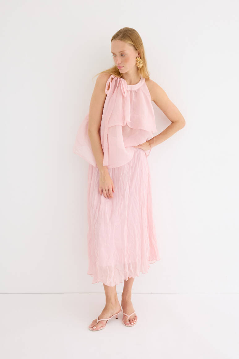 Omuzdan Bağlamalı Princess Bluz Soft Pembe - 3