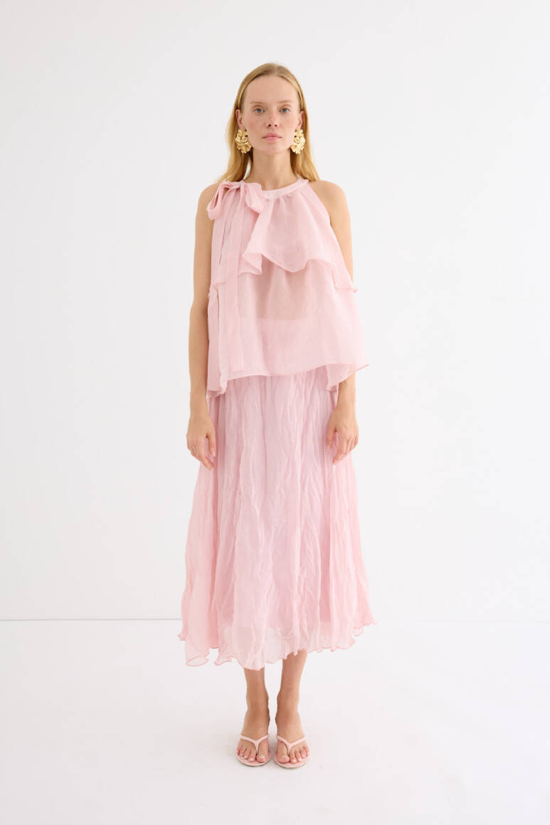 Omuzdan Bağlamalı Princess Bluz Soft Pembe - 7