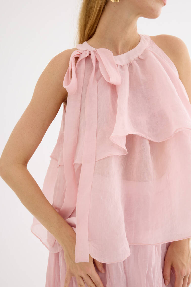 Omuzdan Bağlamalı Princess Bluz Soft Pembe - 6