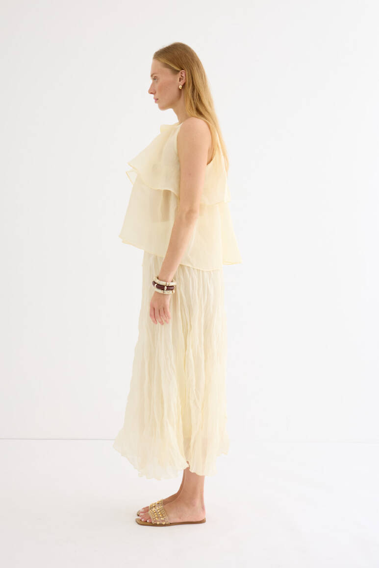 Omuzdan Bağlamalı Princess Bluz Soft Sarı - 9