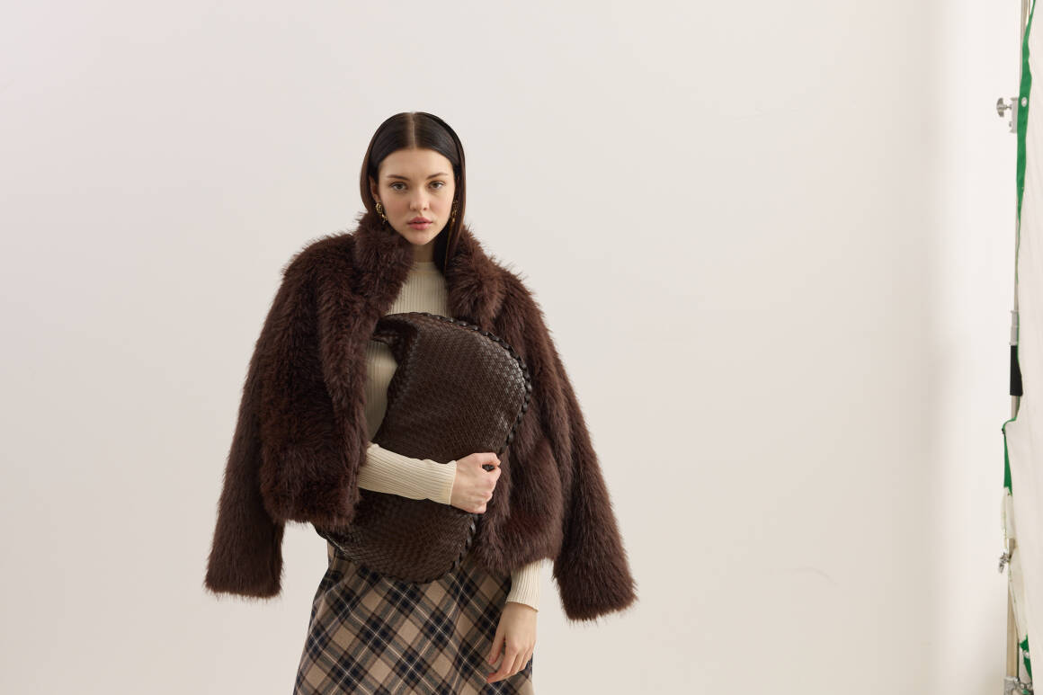 Örgü Dokulu Hobo Çanta Acı Kahve - 4