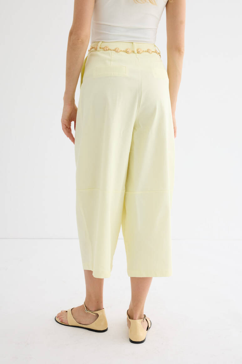 Pileli Balon Pantolon Soft Sarı - 5