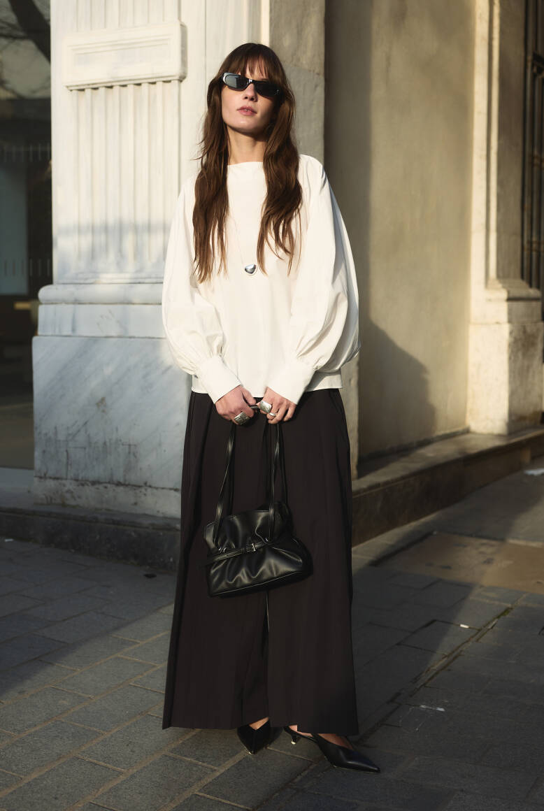 Pileli Pantolon Etek Siyah - 2