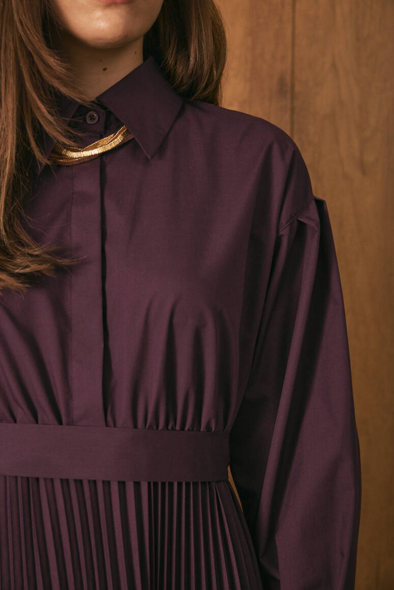 Pilili Poplin Elbise Burgonya - 2