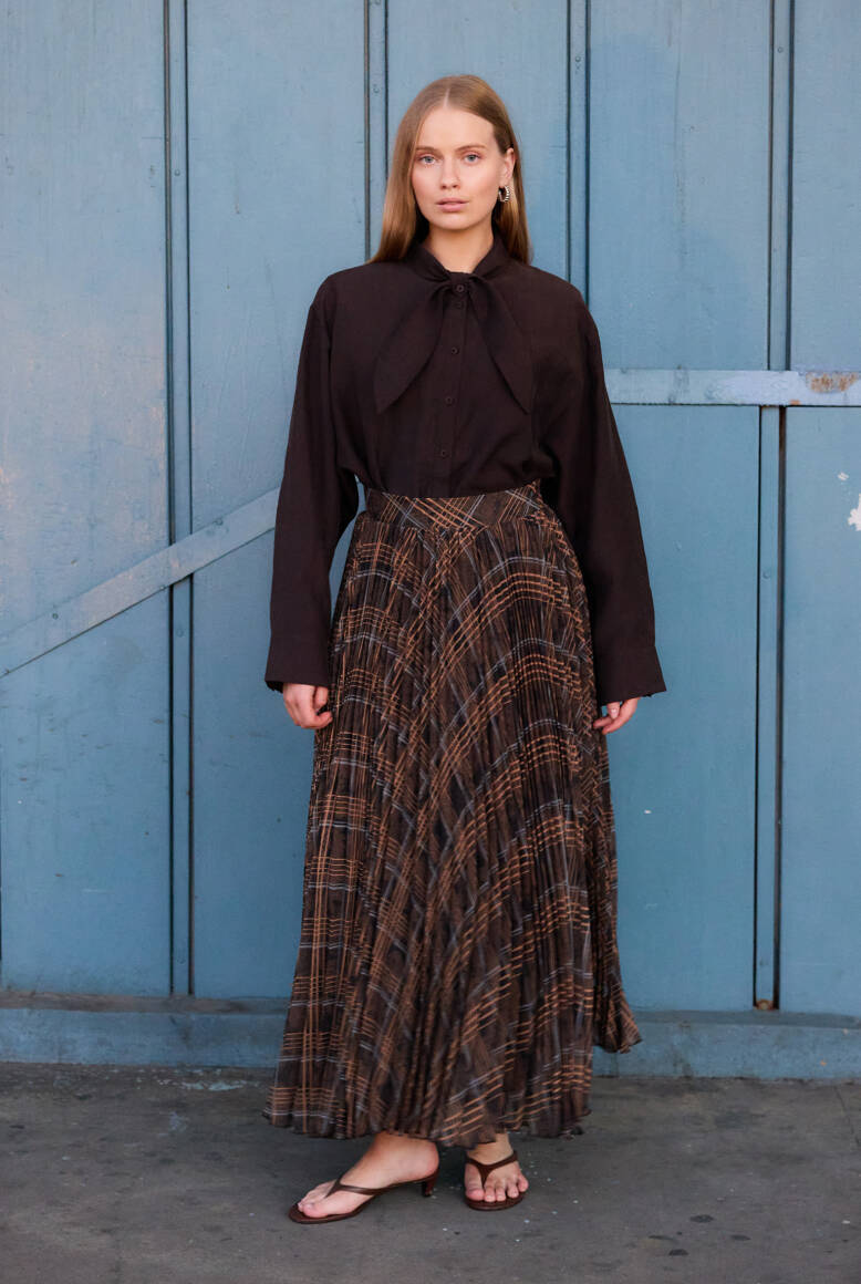 Piliseli Şifon Etek EKOSE - 3