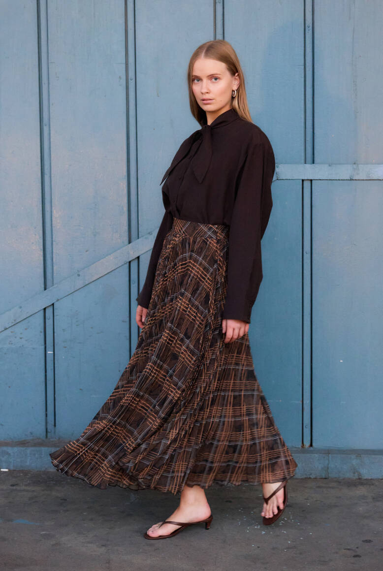 Piliseli Şifon Etek EKOSE - 5