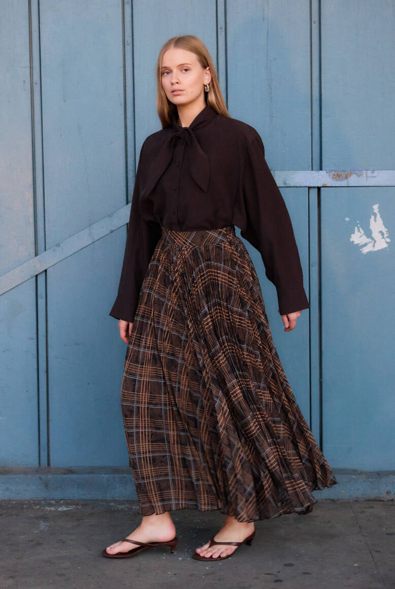 Piliseli Şifon Etek EKOSE - 6