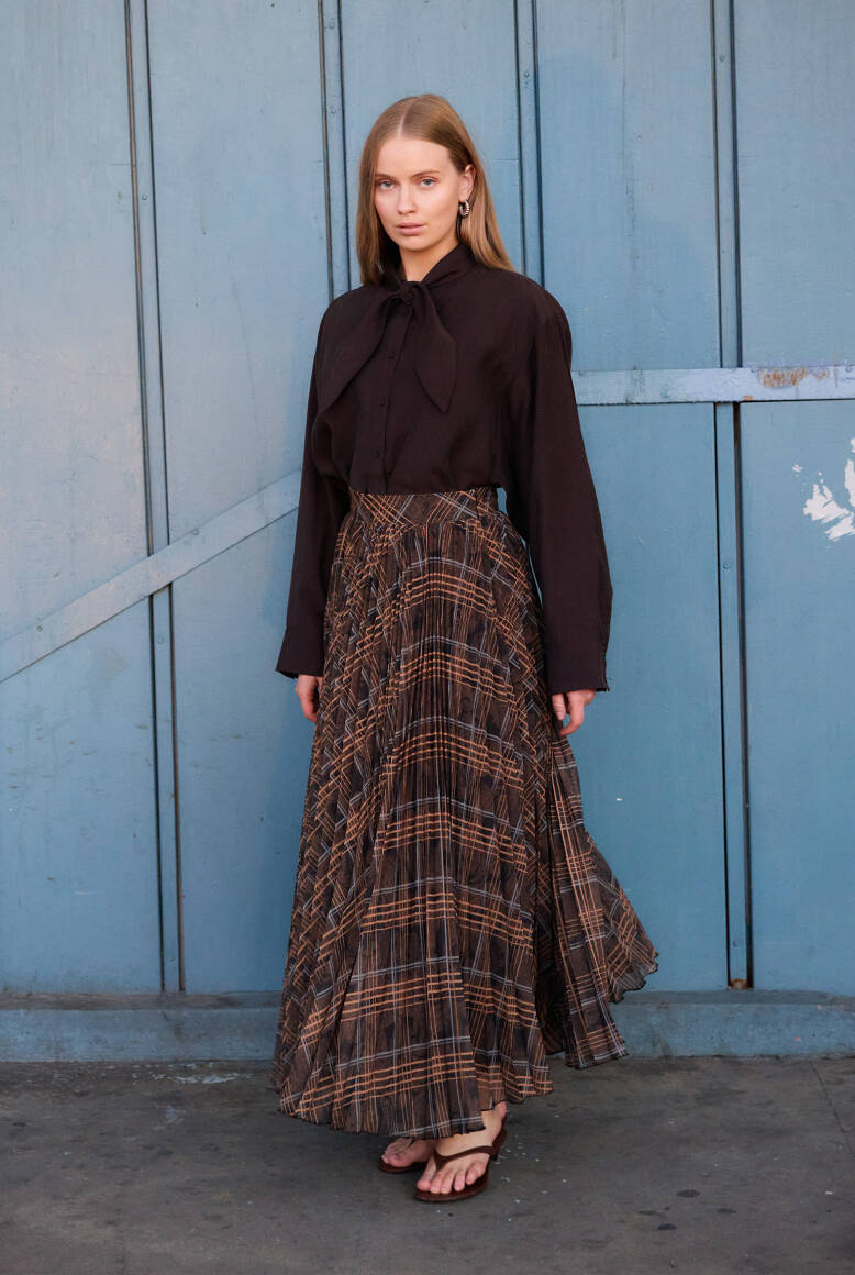 Piliseli Şifon Etek EKOSE - 7