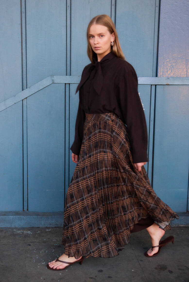 Piliseli Şifon Etek EKOSE - 8