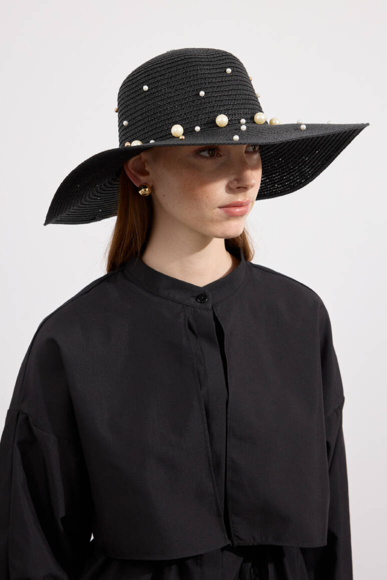 Poplin Trenç Gömlek Siyah - EMNORA